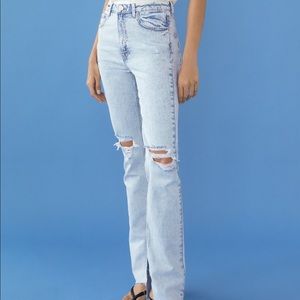 Flared Ripped Slim Fit Jeans